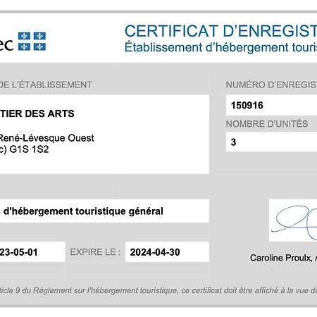 Gite Du Quartier Des Arts Québec Eksteriør billede
